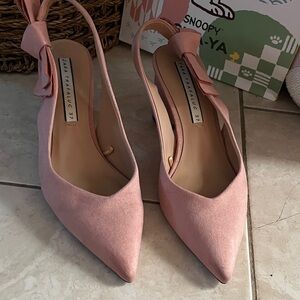Zara Blush Pink Pointed Slingback Heels